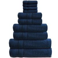 17 Stories Baljiwan 10 Piece Egyptian-Quality Cotton Bath Towel Bale - Luxury Zero Twist Cotton, Multi-Size Navy Bath Sheet;Washcloth;Hand Towel;Bath Towel