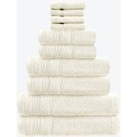 17 Stories Baljiwan 10 Piece Egyptian-Quality Cotton Bath Towel Bale - Luxury Zero Twist Cotton, Multi-Size Cream Bath Sheet;Washcloth;Hand Towel;Bath Towel
