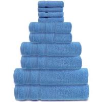 17 Stories Baljiwan 10 Piece Egyptian Cotton Bath Towel Bale - Luxury Zero Twist Cotton, Quick Dry, Multi-Size Cornish Blue Bath Sheet;Washcloth;Hand Towel;Bath Towel