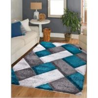 Isabelline Urban Emerald Green/Grey Rug Rectangle 160 x 230cm
