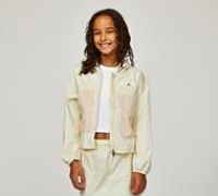 Jordan Girls Crafted Utility Woven Full Zip Hoodie - Beige - Size L/G