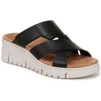 Vionic Women/'s Uptown Sunset Wedge Sandal, Black Veg Leather, 9 UK