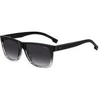 Hugo Boss 1759/G/S Men Sunglasses Black Shaded Gray , Rectangle