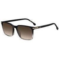 Hugo Boss 1749/G/S Men Sunglasses Black Shaded Gray , Rectangle