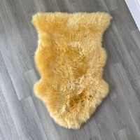 Canora Grey Clamart Mustard Coloured Sheepskin Rug Novelty 95 x 65cm