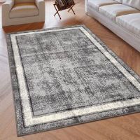 Rio Grey Area Rug Grey Rectangle 160 x 225cm