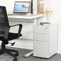Inbox Zero Aloysia 3 Drawer Filing Cabinet White/Grey 61cm H X 30cm W X 45cm D