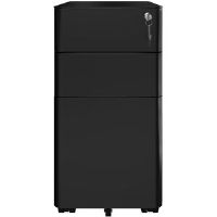Inbox Zero 3 Drawer Filing Cabinet Black 59cm H X 30cm W X 46cm D