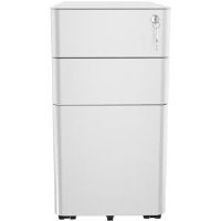 Inbox Zero 3 Drawer Filing Cabinet White 59cm H X 30cm W X 46cm D