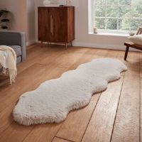 Fairmont Park Lehi area rug Table Tufted Sheepskin Beige Cream Novelty 60 x 180cm