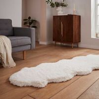 Fairmont Park Super Teddy Shaggy Super Soft Sheepskin Rug - Ivory - 60X180 White Novelty 60 x 180cm