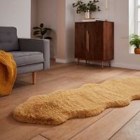 Fairmont Park Lehi area rug Table Tufted Sheepskin Mustard Yellow Novelty 60 x 180cm