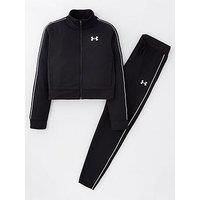 Under Armour Girls/' Icon Knit Crop Jumpsuit - Size X-Small, Black, 7 Years