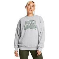 Under Armour Women'S Training Icon Heavyweight Terry Oversized Crew Sweat - Grey