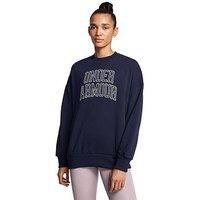 Under Armour Womens Training Icon Heavyweight Terry Oversized Sweat - Navy
