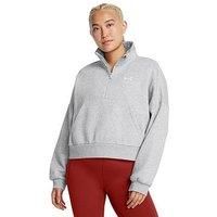 Under Armour Icon Fleece Oversized Half Zip Sweatshirt XL Grey