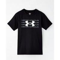 Under Armour Boys Training Tech Wordmark Logo T-Shirt - Black