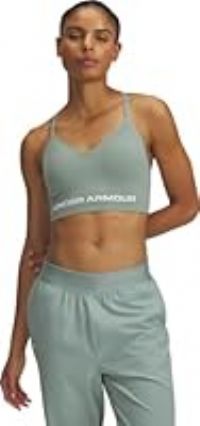 Under Armour - Womens Vanish Seamless Low Bra, Color Silica Green (348), Size: Large
