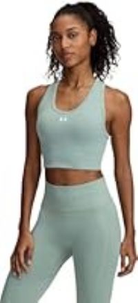 Under Armour - Womens Vanish Seamless Mid Bra, Color Silica Green (348), Size: X-Small