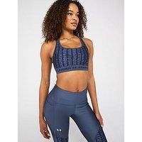 Under Armour Womens Training Crossback Print Midi Support Sports Bra - Grey