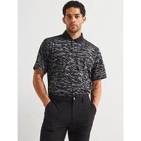 Under Armour Mens Perf 3.0 Printed Polo Black/Castlerock M