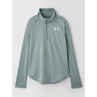 Under Armour Junior Girls Training Tech Graphic 1/2 Zip Top - Green