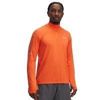 Under Armour Tech Utility Mens Running Top Orange Long Sleeve Half Zip Run