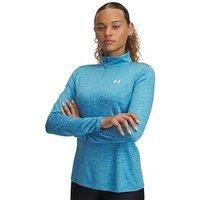 Under Armour Womens Tech Twist Half Zip T-Shirt - Blue - Size M