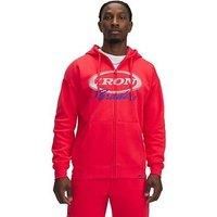 Under Armour Mens Training Project Rock Icon Fleece Full Zip Hoodie - Red