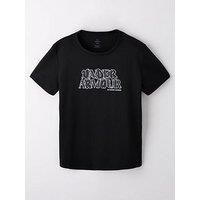 Under Armour Junior Girls Training Tech Wordmark T-Shirt - Black
