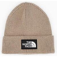 The North Face Unisex Tnf Logo Box Cuffed Beanie - Beige