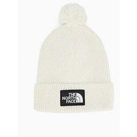 The North Face Unisex Tnf Logo Box Pom Beanie - Off White