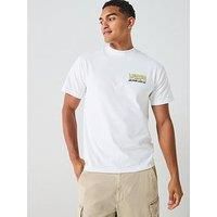 Vans Men/'s Shop Front Back Graphic T-Shirt, White/Sunny Yellow, XL