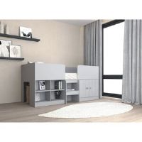 Isabelle & Max Hylton Single (3') Mate's & Captain's Daybed with Shelves Light Grey