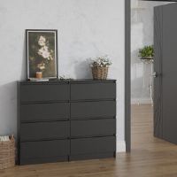 17 Stories Majesta 8 - Drawer Chest of Drawers Black 99.6cm H X 120cm W X 30cm D