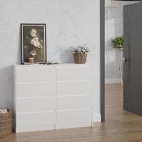 17 Stories Majesta 8 - Drawer Chest of Drawers White 99.6cm H X 120cm W X 30cm D