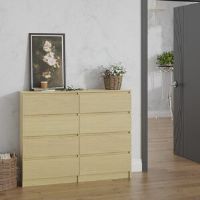 17 Stories Majesta 8 - Drawer Chest of Drawers Oak 99.6cm H X 120cm W X 30cm D