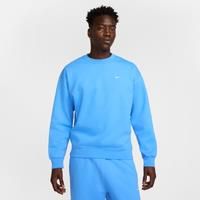 Nike Solo Swoosh Men's Fleece Crew - Blue - Cotton/Polyester