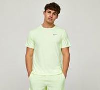 Nike Miler Dri-Fit Uv Short Sleeve Running Top for Men, Barely Volt/Reflective Silv, DV9315-701, XL