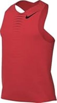 Nike Aeroswift Dri-Fit ADV Running Singlet for Men, Lt Crimson/Black, FN4231-696, XL