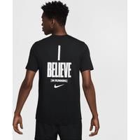Nike Men's Running T-Shirt - Black - Cotton/Polyester