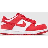 Nike White & Red Dunk Low Boys Toddler Trainers