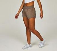 Nike One Women's Dri-FIT Mid-Rise 8cm (approx.) Brief-Lined Shorts - Brown - Polyester