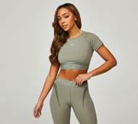 Nike Womens Dri-FIT Cropped Top - Green - Size S