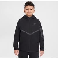 Nike Sportswear Tech Fleece Older Kids' Full-Zip Hoodie (Extended Size) - Black - Cotton/Polyester