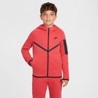 Nike Sportswear Tech Fleece Older Kids' Full-Zip Hoodie - Red - Cotton/Polyester