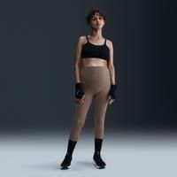 Nike (M) One Women's High-Waisted 7/8 Leggings with Pockets (Maternity) - Brown - Polyester/Elastane