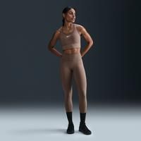Nike Universa Women's Medium-Support High-Waisted 7/8 Leggings with Pockets - Brown - Polyester/Elastane