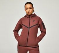 Nike Womens Tech Fleece Windrunner Full Zip Hoodie - Brown - Size S