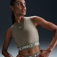 Nike Pro Women's Dri-FIT Cropped Tank Top - Green - Polyester/Elastane